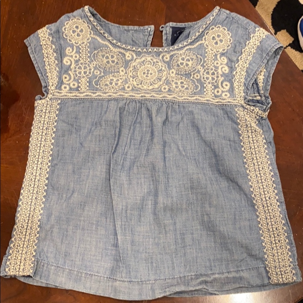 Gap embroidered denim top